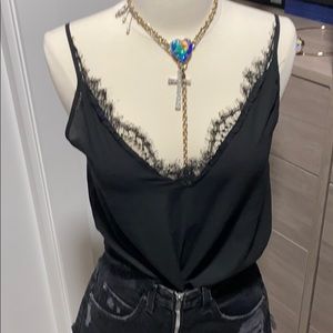 The kooples sexy V neck black top